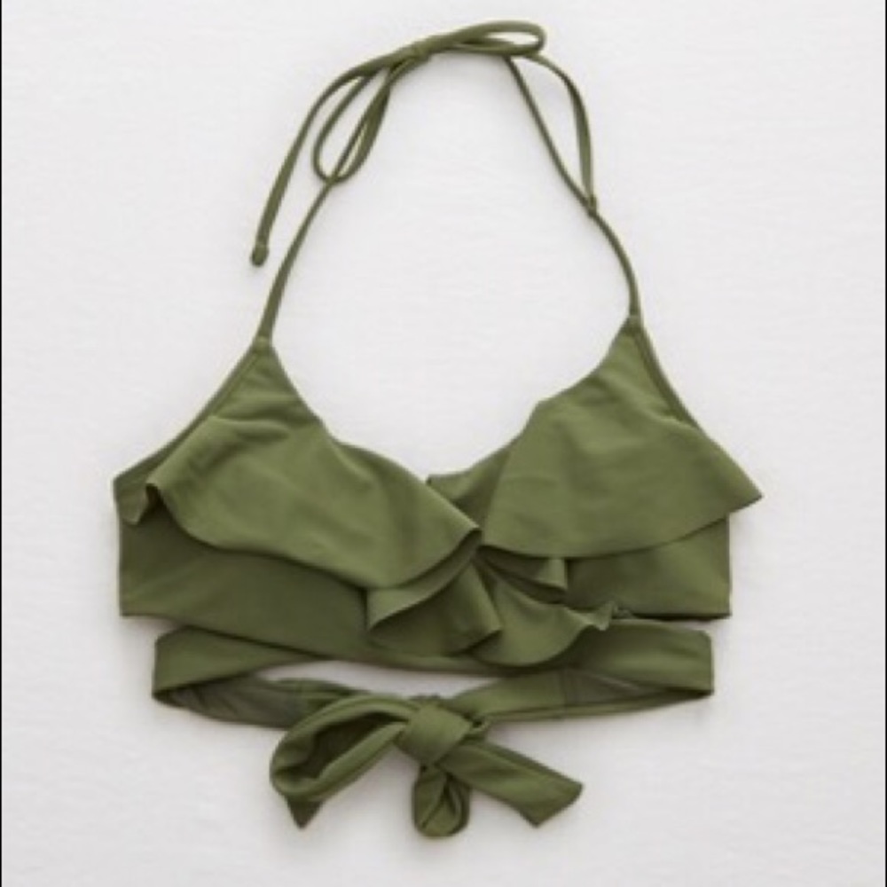 Aerie Scoop Ruffle Bikini Top